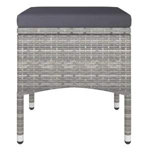 Ensemble bistrot compact en polyrotin gris pour jardin et terrasse avec housses amovibles - Product Image 6