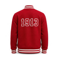 Veste universitaire pour homme à prix abordable, style preppy, avec col montant et boutons sur le devant, motif brodé de lettres grecques, haute qualité