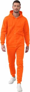 Vêtements de sport pour hommes personnalisables avec logo, ensemble 2 pièces en polaire, sweat à capuche + pantalon, veste de sport pour hommes, fermeture éclair intégrale, tenue de sport décontractée et chaude - Product Image 2