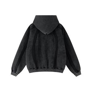 Sweat-shirt à capuche unisexe surdimensionné en polaire avec fermeture éclair, style rétro streetwear, décontracté, pour le skateboard, la danse de rue et le hip-hop - Product Image 5