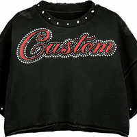 T-shirt sans manches unisexe surdimensionné en jersey 100% coton, imprimé numérique personnalisé avec strass, tissu doux et respirant, style streetwear