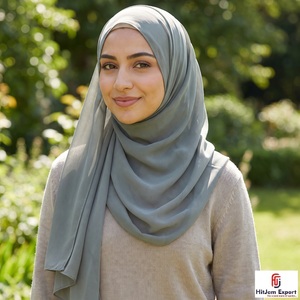 Chiffon Hijab Scarf Soft <b>Silk</b> Feel <b>Head</b> <b>Wrap</b> Shawl Custom Fabric OEM ODM Textile Manufacturer Export - Product Image 1