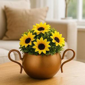 Pot de fleurs en métal durable, jardinière décorative, pot de plantes d'intérieur et d'extérieur pour jardin, balcon, terrasse, décoration de la maison - Product Image 5