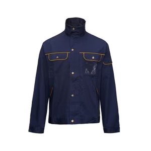 เสื้อแจ็คเก็ตทำงานอุตสาหกรรม OEM ทนทาน ผลิตจากผ้าฝ้ายผสมโพลีเอสเตอร์ เสริมความแข็งแรงบริเวณข้อศอก มีกระเป๋าหลายช่อง ชุดยูนิฟอร์มนิรภัยสำหรับแรงงาน  จำนวนสั่งขั้นต่ำน้อย  กระเป๋าแบบติดกระดุม - Product Image 6
