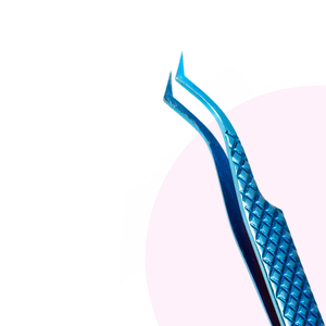 Pince à épiler Mega Volume en acier inoxydable bleu antidérapante 2026 avec pointe en fibre durable, outils personnalisables pour extensions de cils - Product Image 4