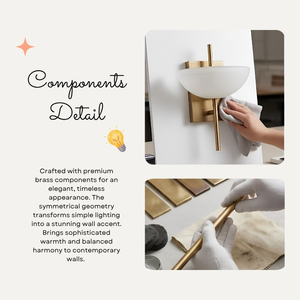 Lámpara de Pared Metálica Lineal Dorada Vintage Evania, Aplique de Pared con Pantalla de Vidrio Esmerilado para Dormitorio o Pasillo - Product Image 3