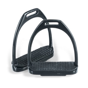 Estribos de potro inglés con capa de polvo negro de gran calidad para montar a caballo - Product Image 1