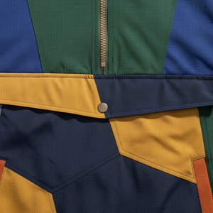 Men's Color Blocking Quarter-Zip Bomber Jacket Casual Windproof Polyester Cotton Blend Autumn Wear - Product Image 6
