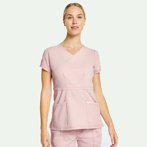 Trendy Healthcare Medical Scrub Uniform Sets Low MOQ Paramedical Apparel Supplier Custom Woven Tags Spandex <b>Nurse</b> Top & Trouser - Product Image 2