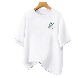 T-shirt pour femme de haute qualité 100% coton, manches longues, anti-boulochage, respirant, personnalisable avec logo imprimé, impression de lettres - Product Image 1