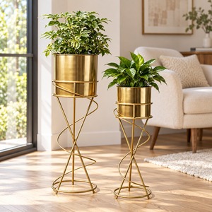 Designer Set of Two Flower Vases Customizable Home Decor Living Room Hotel <b>Hallway</b> <b>Table</b> Centerpiece Modern Floral Display Gifts - Product Image 1