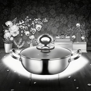 หม้อซุปอะลูมิเนียมแท้สไตล์จีน ขนาด 28/30 ซม. ความจุมาก หม้อหูจับสองข้าง ฝาแก้ว - Product Image 5