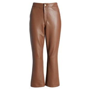 Full Custom Made Mid Waist Casual Leather <b>Pants</b> for Women with Custom Colors & Sizes Leather <b>Pants</b> - Product Image 1