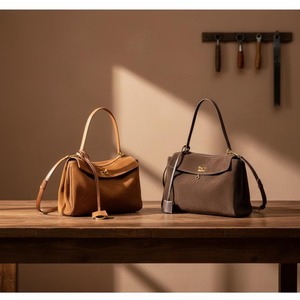 Sac fourre-tout en cuir véritable de haute qualité pour femmes, grande capacité, sac à main en cuir de vachette givré avec fermeture ouverte et à glissière - Product Image 3
