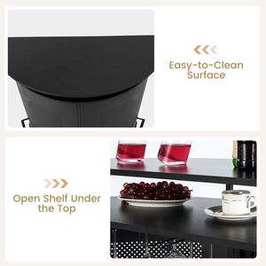 Tavolo Bar a 4 Ripiani con 3 Portabicchieri e Scaffali Portaoggetti - Product Image 6