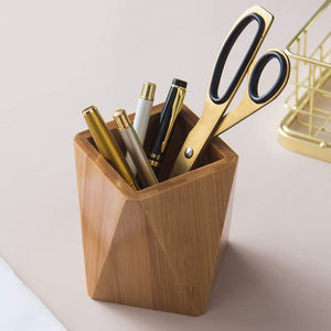 Contemporary Premium Quality Wooden Pen Holder Elegant Handcrafted <b>Desk</b> Organizer Customized Shape Printing for <b>Study</b> Work - Product Image 1