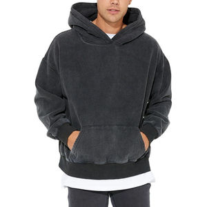 Sweat à capuche surdimensionné en coton French Terry 500 GSM, effet délavé et vieilli, broderie diamant, style streetwear, personnalisable, qualité premium - Product Image 5