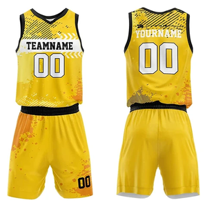 Meilleur design, uniforme de basket-ball personnalisé 100% polyester, respirant, grande taille, vêtements de sport professionnels, col en V personnalisé - Product Image 1