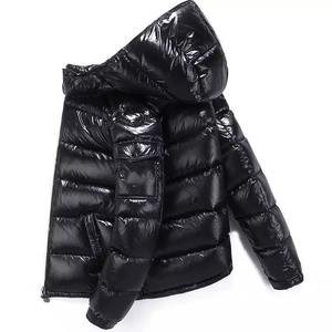 Veste matelassée à capuche pour homme, manteau d'hiver en duvet, épais, chaud, coupe-vent, style décontracté, revêtement PU, fermeture éclair, fabricant OEM, vente en gros - Product Image 2