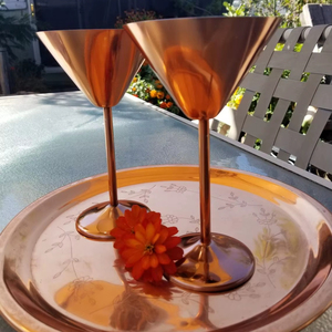 indian export copper <b>goblet</b> made in india copper glass indian supplier copper <b>goblet</b> moradabad exporter copper glass handicraft - Product Image 1