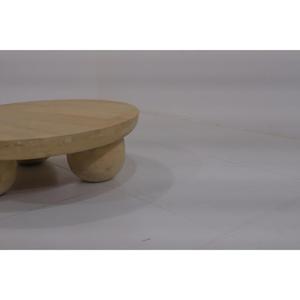 Minimalist Wooden Coffee <b>Table</b> With <b>Round</b> <b>Top</b> And Ball Legs Modern Living Room Furniture Handmade Design - Product Image 5