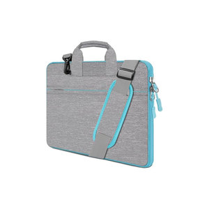 กระเป๋าเอกสารแล็ปท็อป ALI STITCH MASTER รุ่นมินิมอล สีเทา ทำจากผ้าสักหลาดแบบไม่ทอ น้ำหนักเบา สายสะพายหนังสีน้ำตาลแบบถอดได้ - Product Image 3