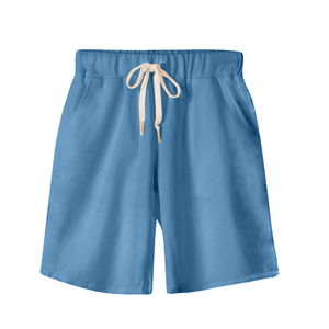 Short de sport décontracté pour homme avec logo personnalisé, en coton respirant, séchage rapide, cordon de serrage, couleur unie, coupe droite, pour entraînement, course et basketball - Product Image 3