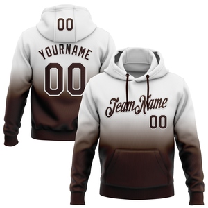 Sweat-shirt à capuche sportif tendance, nouveau design, personnalisé, blanc et marron dégradé, vente en gros directe pour l'industrie - Product Image 1