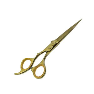 Ciseaux de Salon Professionnels en Métal Doré Brillant à Lame Affûtée avec Vis Réglable – Vente en Gros Fabricant - Product Image 2