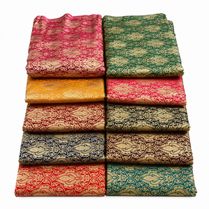 Tela de Seda Brocada de Doble Cara de Primera Calidad, Jacquard Floral, Textil Tejido para Sarees, Ropa, Decoración de Bodas, Manualidades y Tapicería - Product Image 1