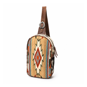 Southwestern Tribal Boho Sling <b>Backpack</b> for Women Western Crossbody Shoulder <b>Bag</b> Handmade Leather Travel Casual Everyday Fashion - Product Image 1