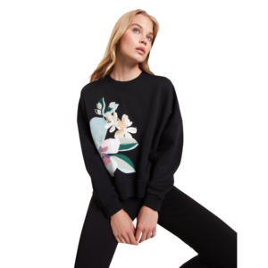 Sweat-shirt à col rond en molleton de coton à manches longues imprimé sur mesure pour femmes, sweat-shirt personnalisé, sweat-shirts - Product Image 4