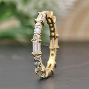 14K แหวนแต่งงานสีทองล้วนแบบซ้อนกันได้กล่องของขวัญสุดหรู - Product Image 2