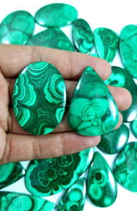 อัญมณี Malachite ธรรมชาติขายส่งจำนวนมากทำด้วยมือ Cabochon มากอัญมณีทำ - Product Image 2