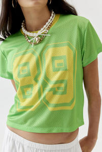 Custom Classic American Football Jersey Breathable Mesh Sublimation Street Soccer Tee Shirts Team Cropped Jersey Crop <b>Top</b> - Product Image 4