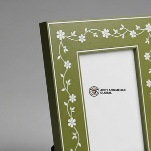 Handcrafted Green Bone Inlay Photo <b>Frame</b> with Floral Vine Design Luxury Decorative <b>Picture</b> <b>Frame</b> for Home & Office Decor - Product Image 4