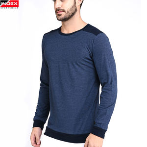Camiseta Casual de Manga Larga para Hombre, Cuello Redondo, Tejido de Poliéster, Color Sólido, Transpirable, Corte Ajustado, Largo Regular - Product Image 3
