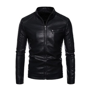 Bulk <strong>Leather</strong> Jackets in Stock Autumn Men <strong>Leather</strong> Motorcycle Slim Fit Leisure Jacket Casual Style High Quality - Product Image 4