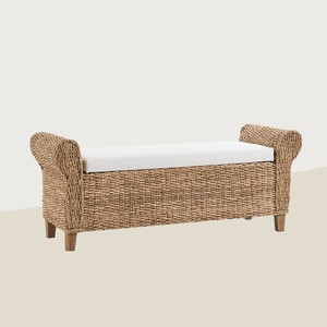 Elegant Seagrass Bench Patio for Living Room Modern Bohemian <b>Stool</b> Pouf Entryway Bench Chair Home Furniture Made in Vietnam - Product Image 5