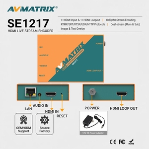 Codificador de Transmisión HDMI a IP AVMATRIX SE1217 1080p60 H.265 H.264 RTMP SRT RTSP para Transmisión <span class=keywords><strong>en</strong></span> Vivo <span class=keywords><strong>en</strong></span> YouTube y <span class=keywords><strong>Facebook</strong></span> - Product Image 1