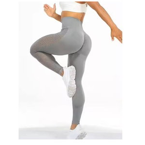 Leggings de yoga sans couture taille haute pour femmes, séchage rapide, en Spandex, pour le sport et le fitness, effet push-up, grandes tailles, OEM - Product Image 4