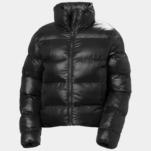 Chaqueta corta acolchada para mujer con cuello alto y cremallera, abrigo de invierno acolchado con relleno de plumón, chaqueta exterior tipo puffer, precio mayorista - Product Image 2