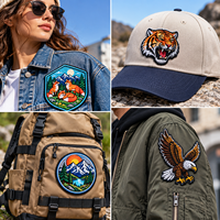Écussons en tissu PVC personnalisés en gros, thermocollants, broderie 3D, badges appliqués pour vêtements, avec motifs floraux personnalisés