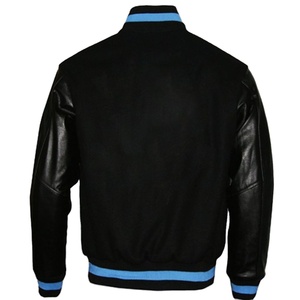 Chaqueta Varsity de Lona con Forro Sherpa a Cuadros para Invierno, Estilo Letterman, Oferta, Talla Grande, Color Negro Personalizado, Abrigo Casual para Hombre - Product Image 2