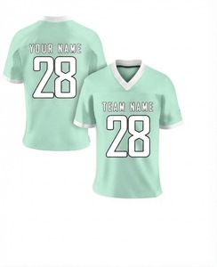 Camiseta de Fútbol Americano Personalizada para Hombre, Cuello en V, Manga Corta, Nombre del Equipo 28, Ropa Deportiva de Poliéster que Absorbe la Humedad - Product Image 5