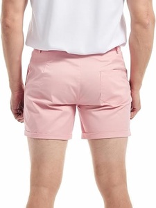 Golf <b>Shorts</b> Streetwear <b>Men</b> <b>Pink</b> Color <b>Chino</b> <b>Shorts</b> Slim Fit Mid Waist Elastic Waist Sportswear Breathable Quick Dry Eco-Friendly - Product Image 2