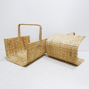 High Quality Handmade Seagrass <b>Wicker</b> <b>Log</b> Carrier <b>Basket</b>, Storage <b>Baskets</b> Organizer For Home & Office - Product Image 4