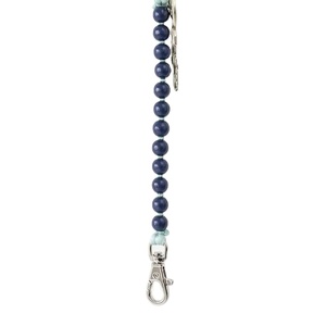 Hot Selling Long Blue Beaded Keychain Strap Metal Clasp <b>Key</b> Holder Elegant Slim Design <b>Car</b> Keyring Fashion Accessory - Product Image 1