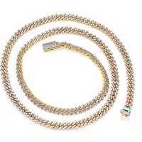 Cadena cubana Miami de plata 925 de 5 mm y 24 pulgadas, chapada en oro con moissanita, al por mayor, para hombre, personalizable, con caja de joyería