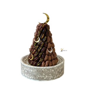 Bandejas Decorativas de Lujo con Diseño Árabe Abstracto y Forma Elegante, de Nueva Colección, con Incrustaciones de Nácar y Chocolate, Calidad de Exportación - Product Image 2